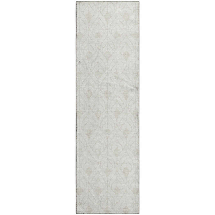 Dalyn Luxury Indoor/Outdoor The Reserve TR10 Ivory Washable Area Rug. Geometric beige and chestnut pattern.