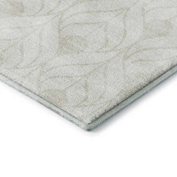 Close-up of the Dalyn Luxury Indoor/Outdoor The Reserve TR10 Ivory Washable Area Rug, featuring a subtle geometric pattern.