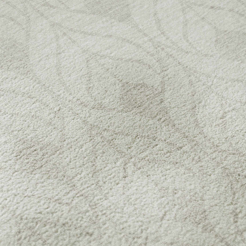 Close-up of the Dalyn Luxury The Reserve TR10 Ivory Washable Area Rug, showing its soft texture and subtle geometric pattern.
