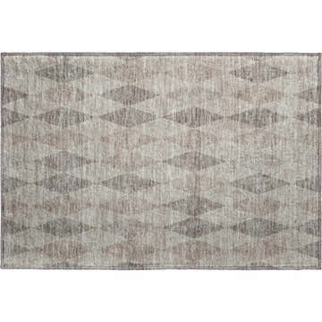 Close-up of the Dalyn Luxury The Reserve TR2 Beige Washable Area Rug with a subtle geometric diamond pattern.