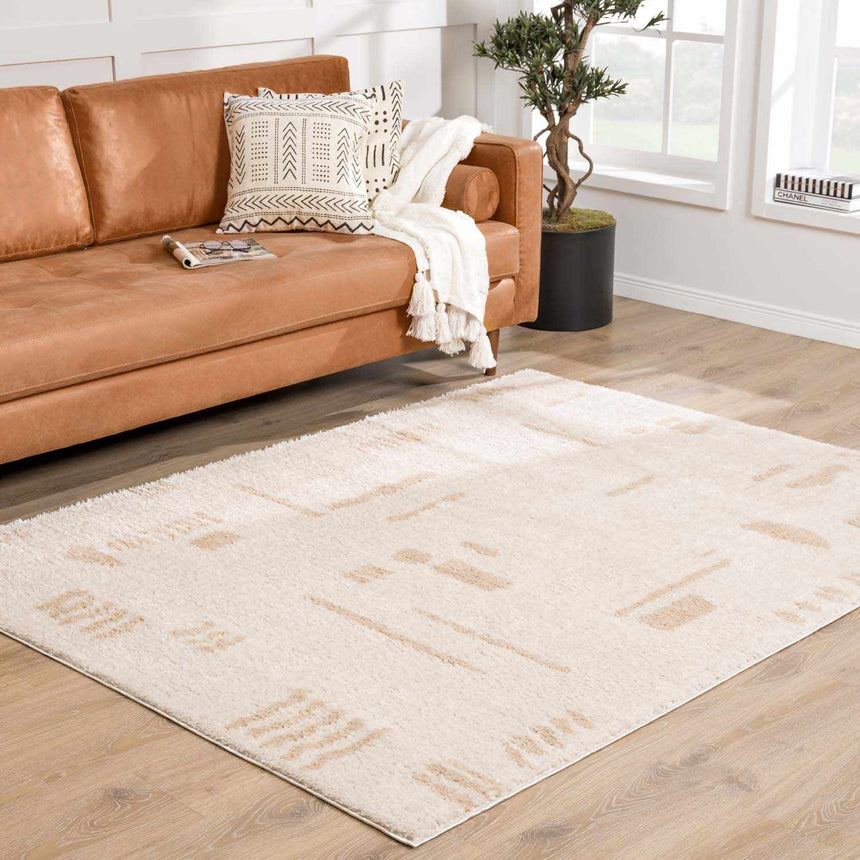 Azriel Beige Washable Area Rug