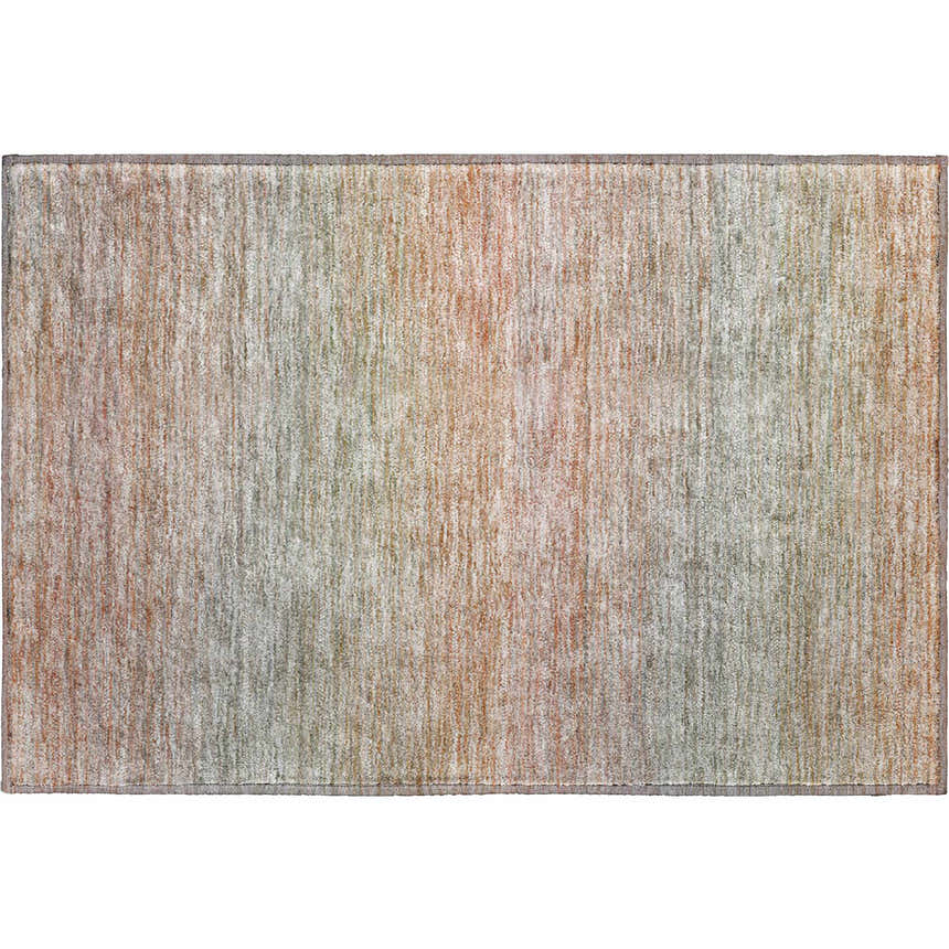 Dalyn Luxury Trevi TV11 Coral Washable Area Rug with beige, coral, and brown tones.