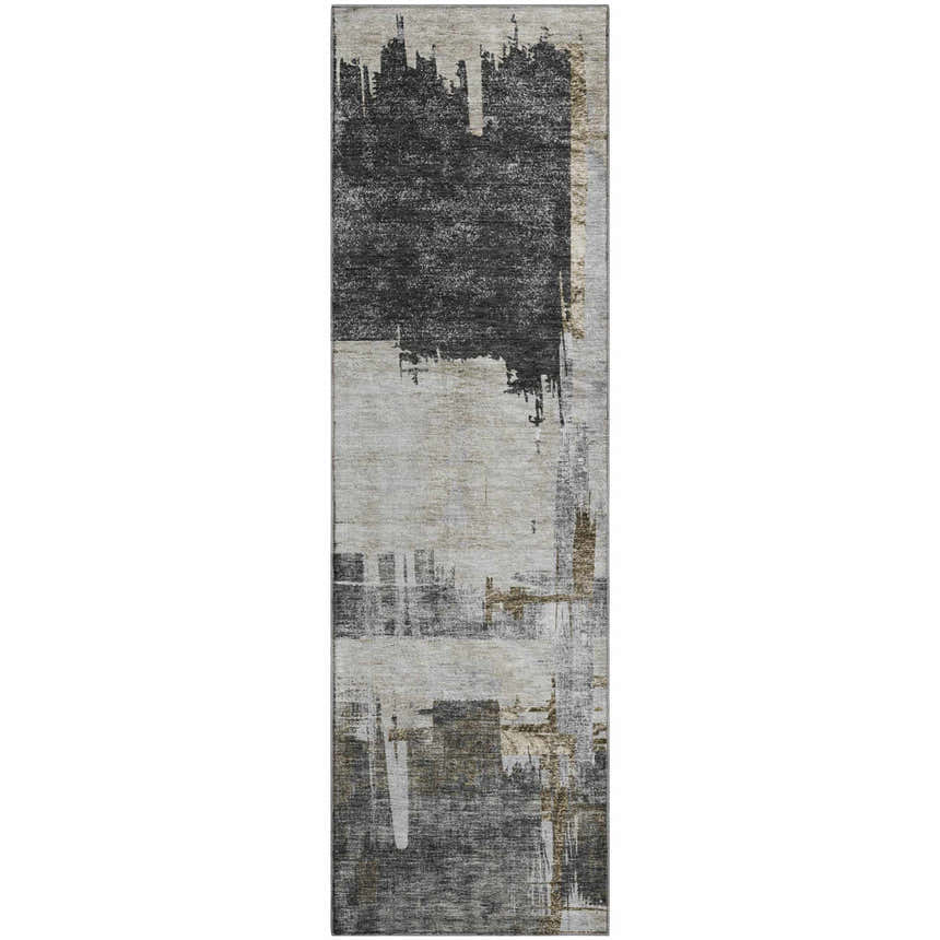 Dalyn Luxury Trevi TV18 gray washable rug with an abstract design in gray, ivory, silver gray, and taupe.