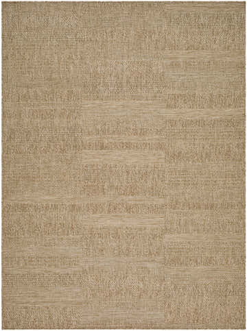 Close-up of the Thana Brown Area Rug featuring a woven geometric pattern in camel, tan, and prairie dust hues. Design-Rectangle-537