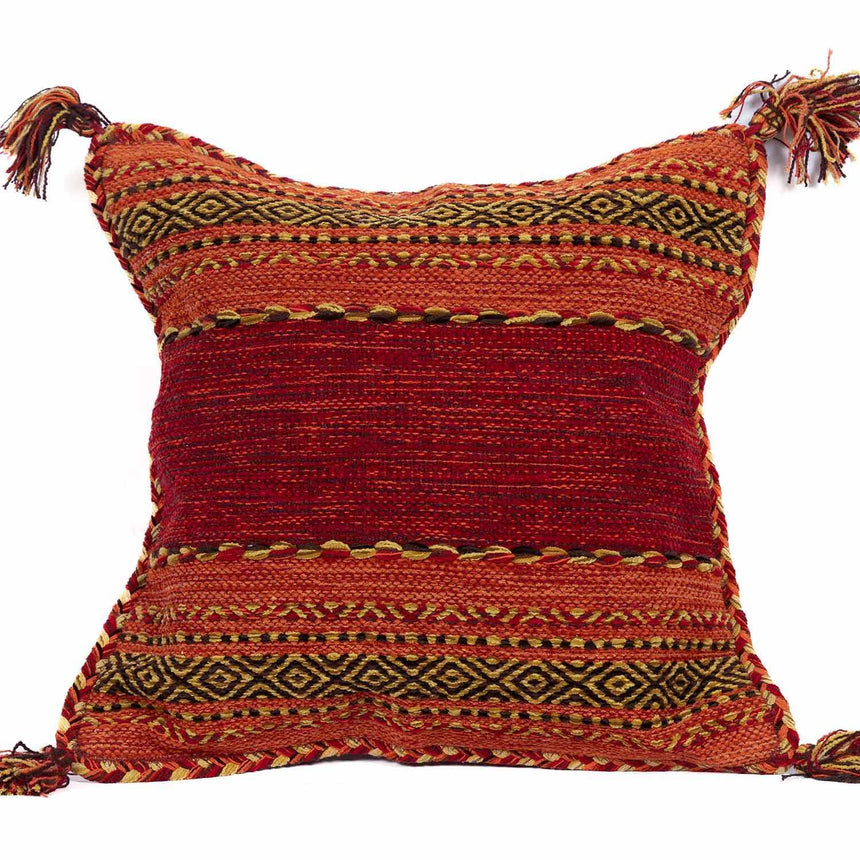 Trussville Red Tribal Tassel Throw Pillow