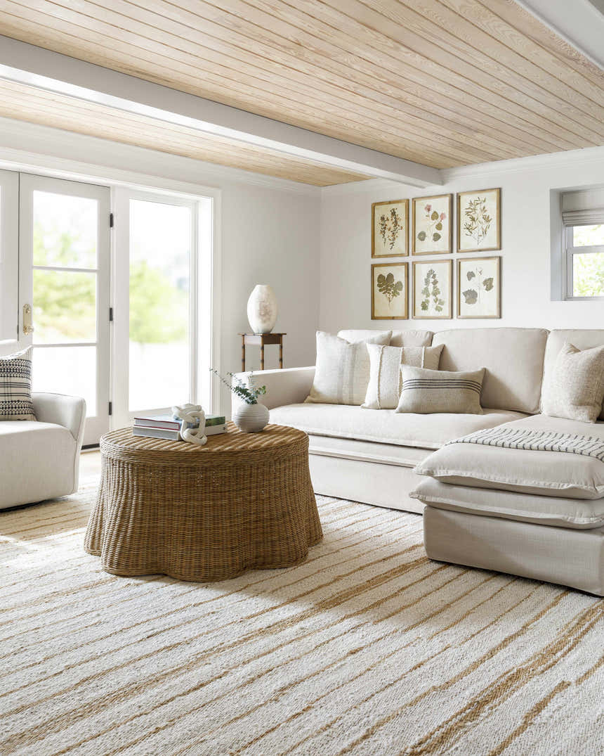 Made to Order Custom Size Tivon Broken-Striped Area Rug