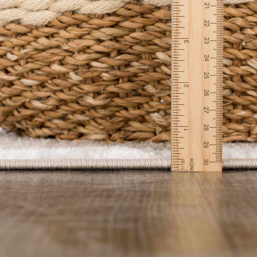 Azrika Beige Checkered Washable Rug - Promo