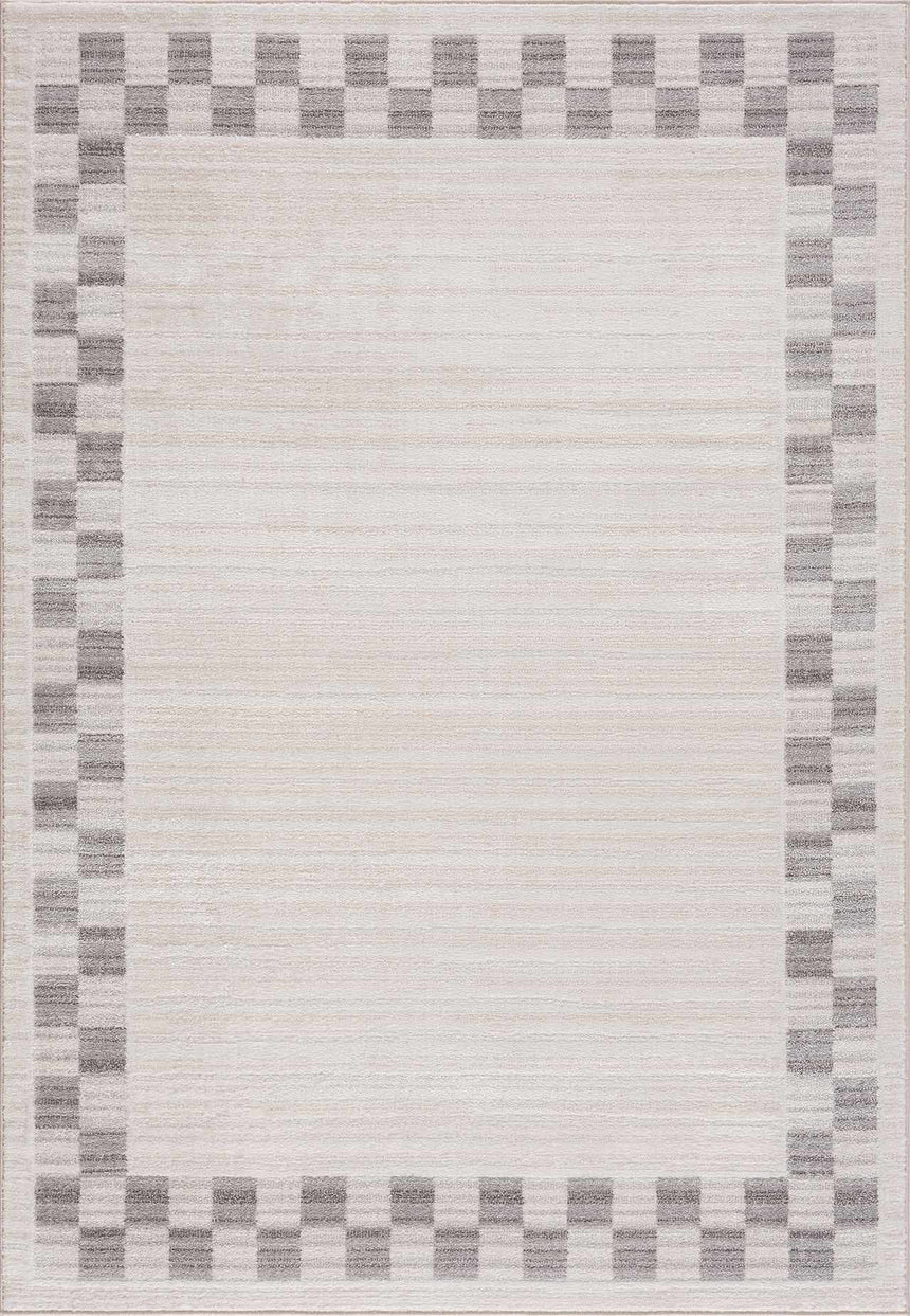 Azrika Gray Checkered Washable Rug - Clearance