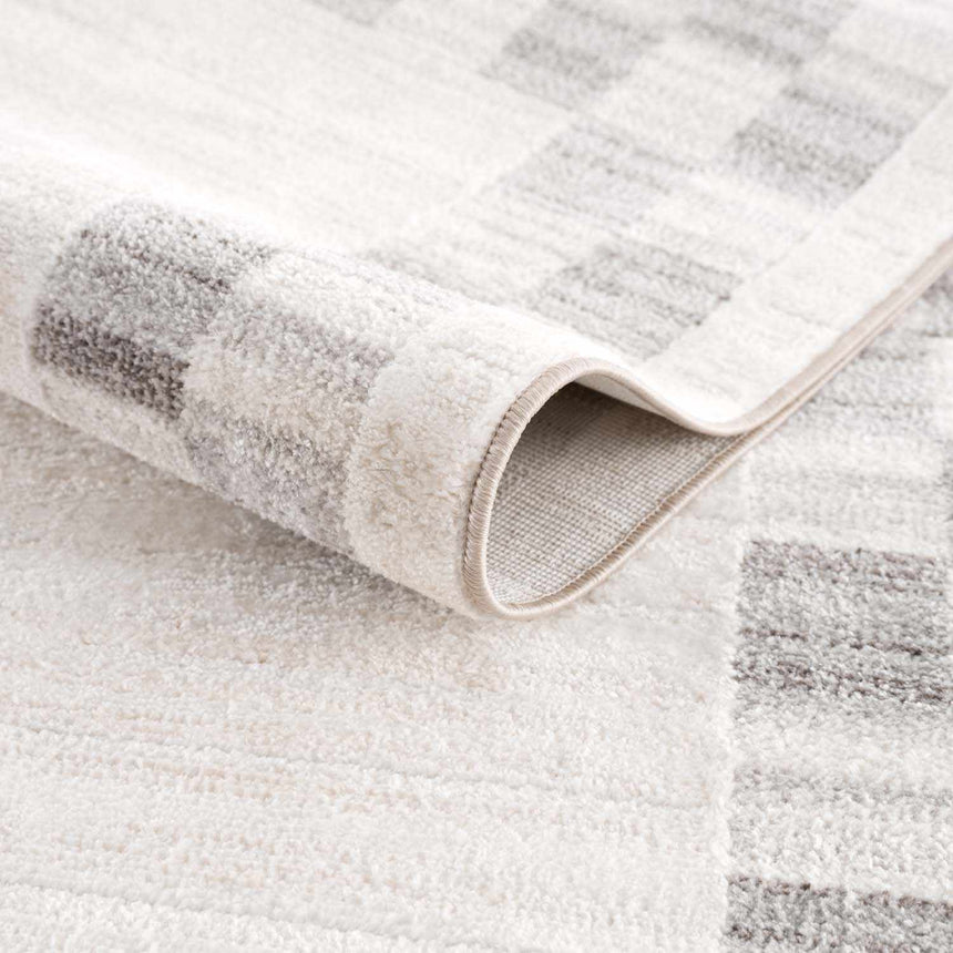 Azrika Gray Checkered Washable Rug - Clearance