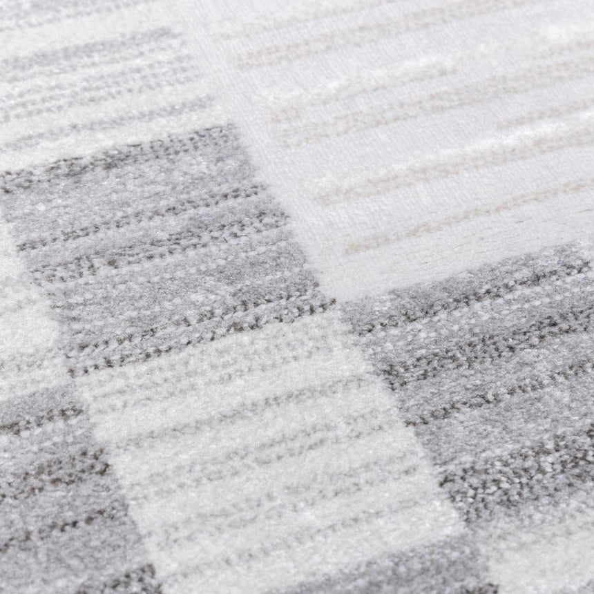 Azrika Gray Checkered Washable Rug - Clearance