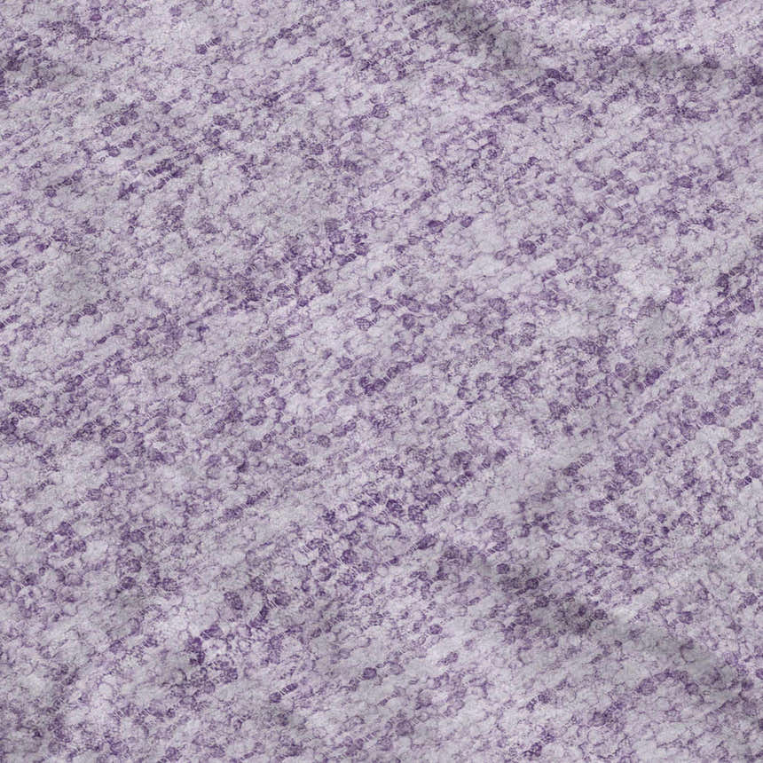Close-up of the Dalyn Luxury Voyage VY2 Lavender Washable Area Rug, showing its purple and white pattern and soft texture.