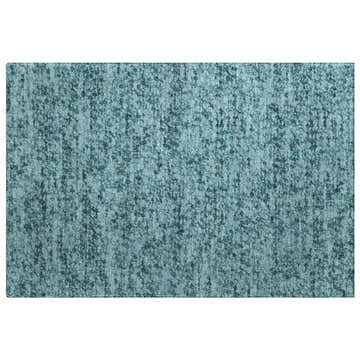 Close-up of the teal Dalyn Luxury Voyage VY2 Washable Area Rug, showing its textured, patterned design.