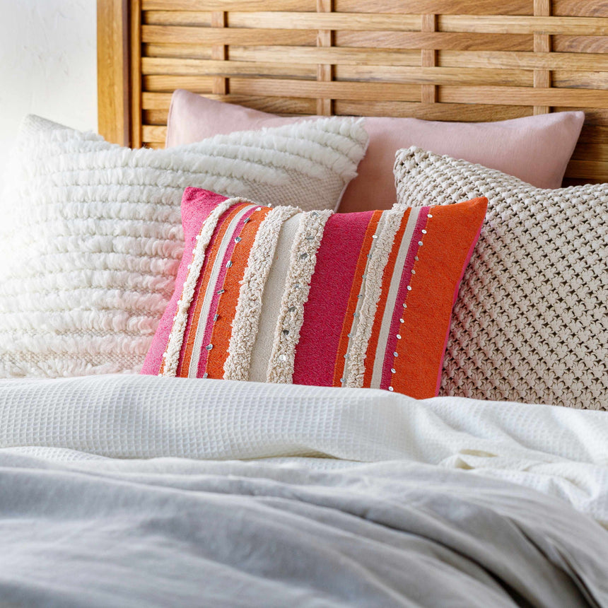 Wakarusa Pink&Orange Striped Throw Pillow