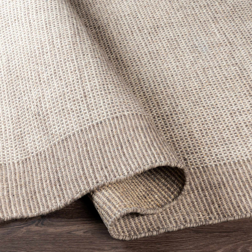 Made to Order Custom Size Joelle Beige Grid Wool Rug