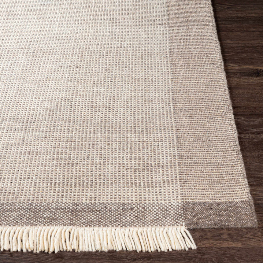 Made to Order Custom Size Joelle Beige Grid Wool Rug
