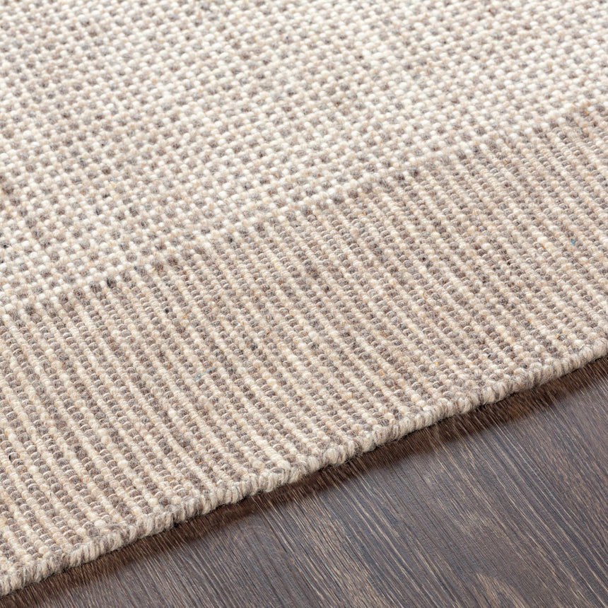 Made to Order Custom Size Joelle Beige Grid Wool Rug