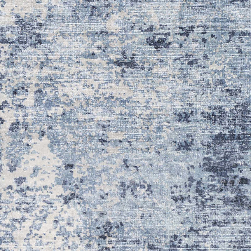 Sample Wardle Abstract Blue/White Viscose Rug - Clearance