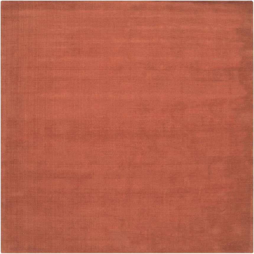 Made to Order Custom Size Brockton Solid Wool Orange Area Rug