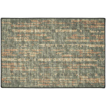 Close-up of the Dalyn Winslow WL6 Olive Area Rug. Features beige, olive, and spice tones in a textured, horizontal pattern.