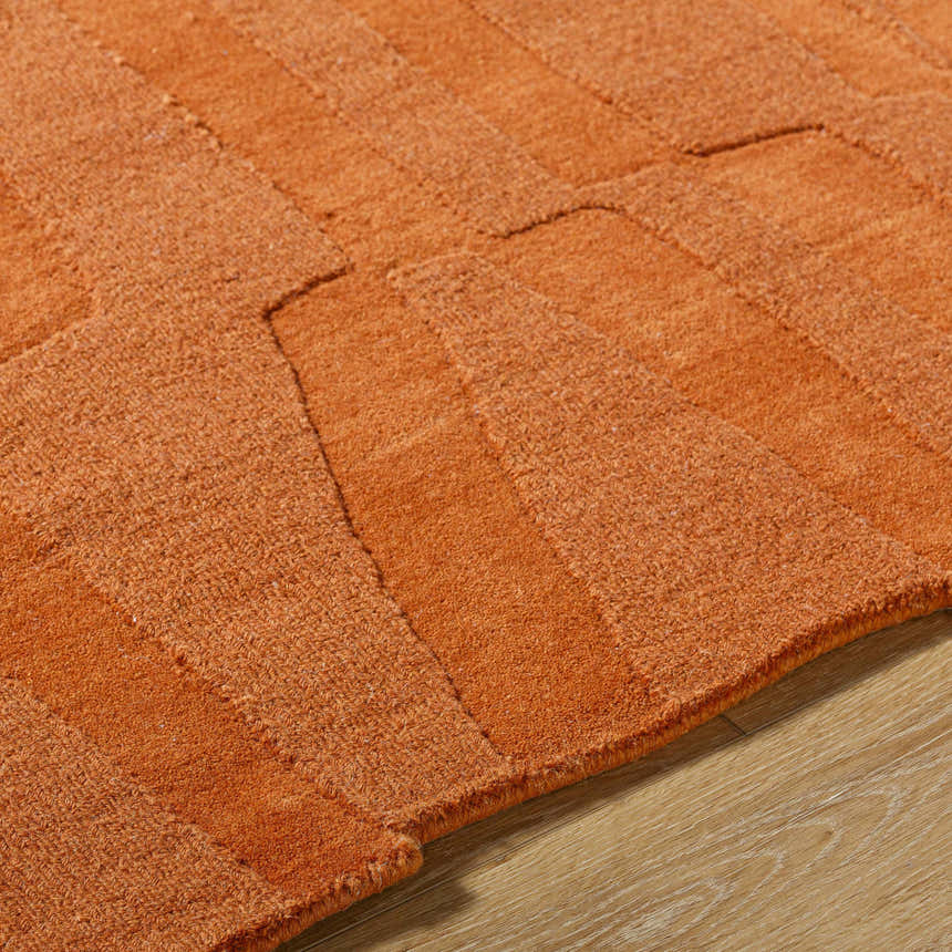 Made to Order Custom Size Yonah Orange Abstract Area Rug