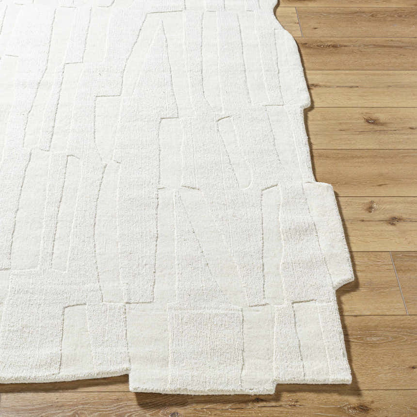 Made to Order Custom Size Yonah White Abstract Area Rug