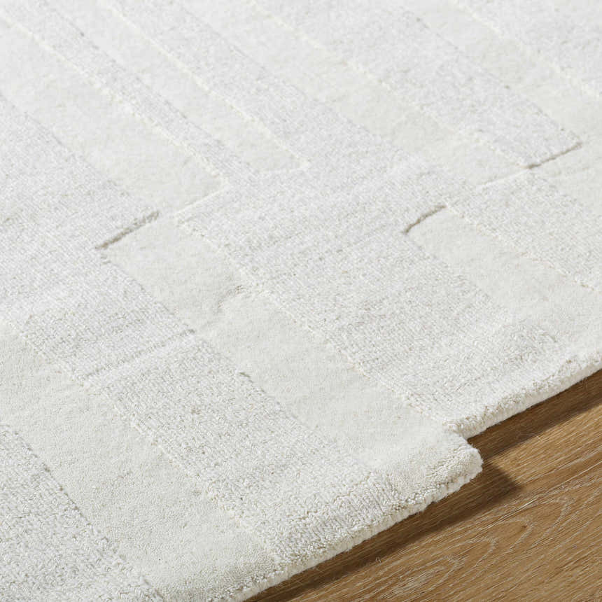 Made to Order Custom Size Yonah White Abstract Area Rug