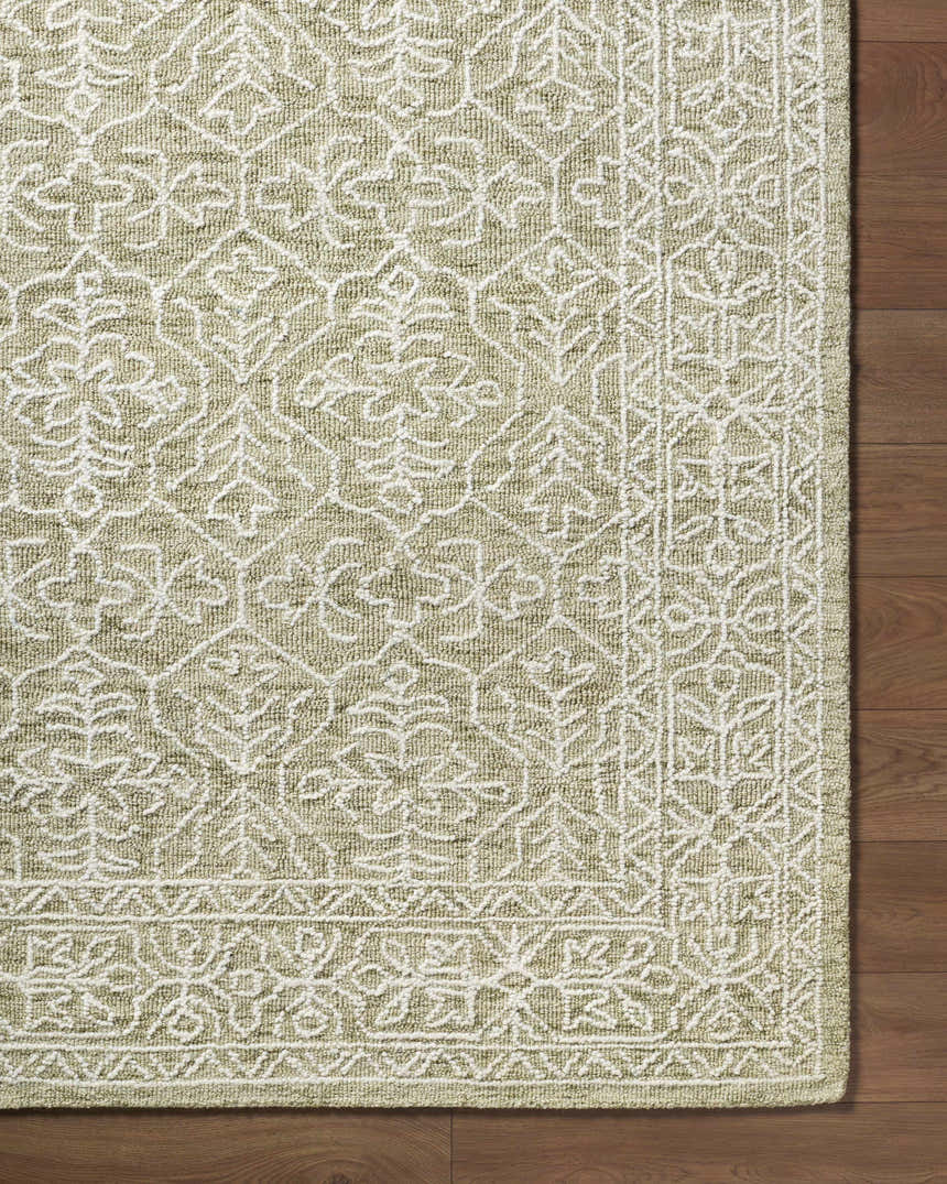 Made to Order Custom Size Yadid Green Wool Area Rug
