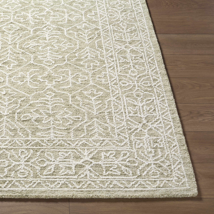 Made to Order Custom Size Yadid Green Wool Area Rug