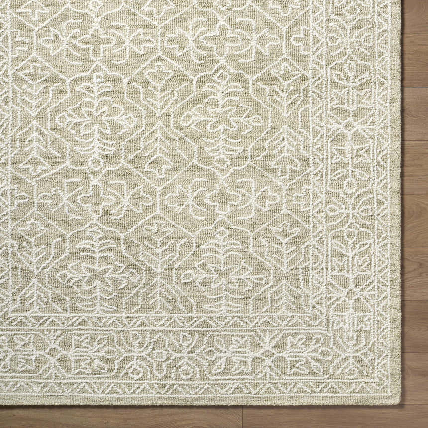 Made to Order Custom Size Yadid Green Wool Area Rug