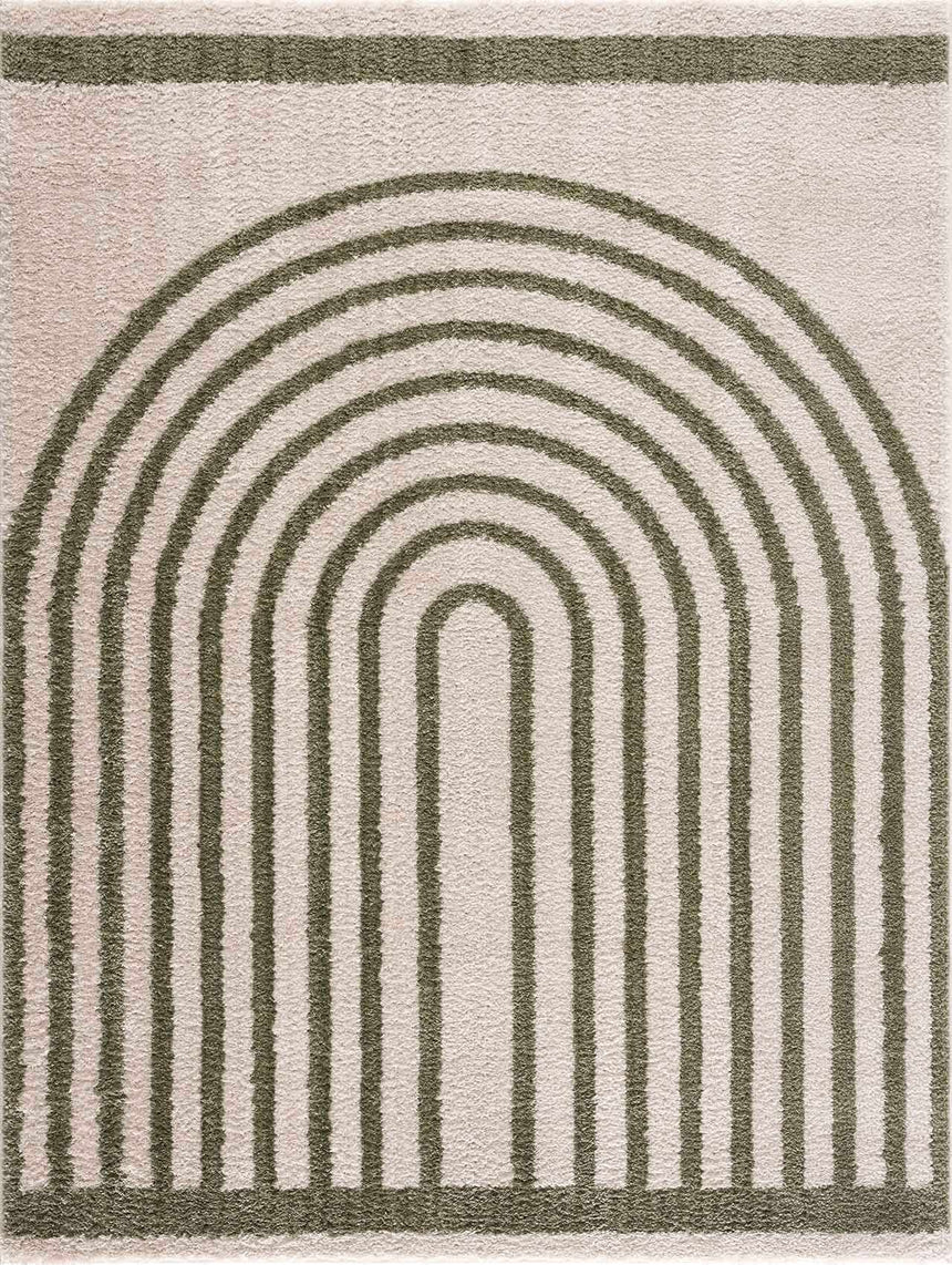 Yasuo Green Washable Area Rug