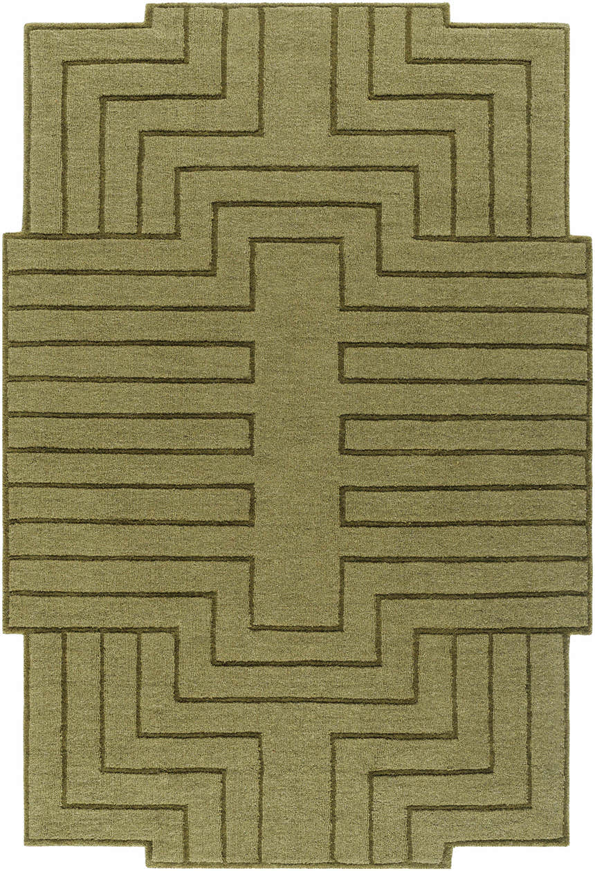 Made to Order Custom Size Yavor Green Geometric Area Rug