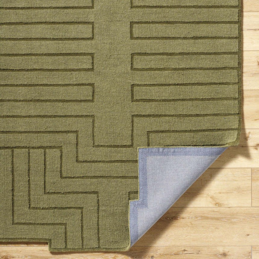 Made to Order Custom Size Yavor Green Geometric Area Rug