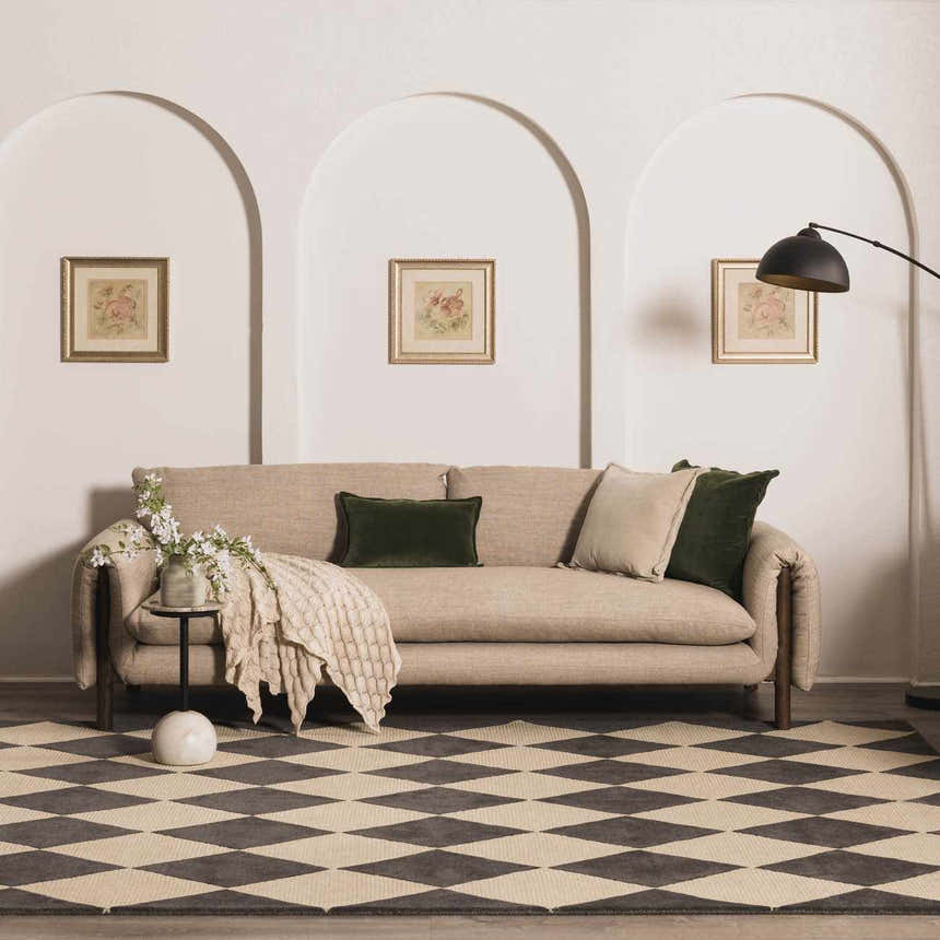 Made to Order Custom Size Aradia Charcoal Area Rug