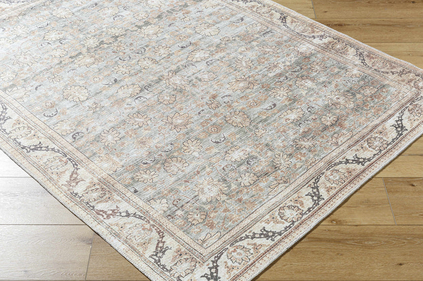 Zamir Vintage Flat Pile Washable Rug