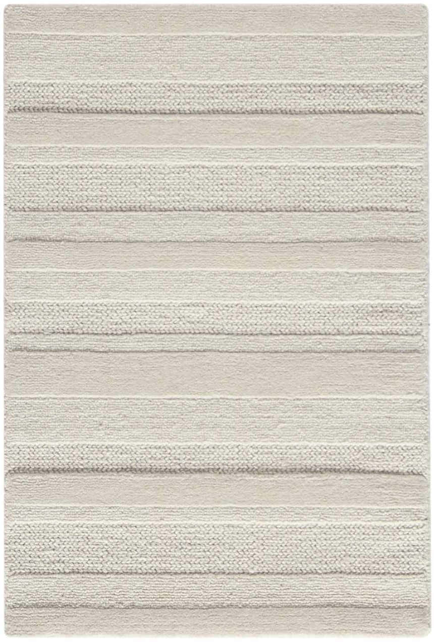 Close-up of the DKNY Pure Multi Weave Ivory Rug, featuring textured stripes and a soft, contemporary design.