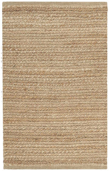 Close-up of the natural woven texture of the Nourison Natural Jute Farmhouse Area Rug.