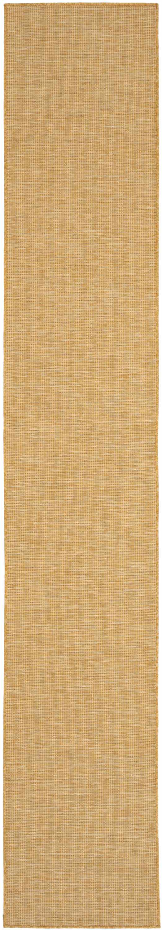 Close-up of the Nourison Positano Yellow Area Rug, featuring a subtle woven texture and mid-century modern design.