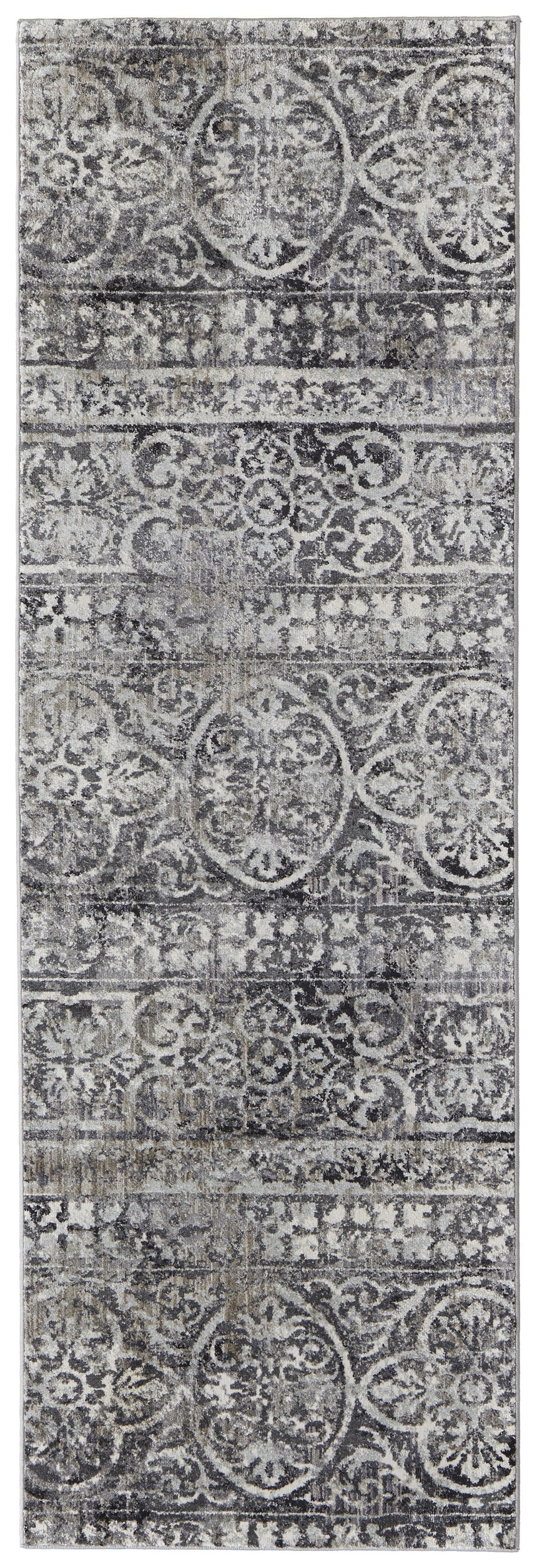 Feizy Kano Transitional Distressed - Gray/Ivory/Taupe Area Rug