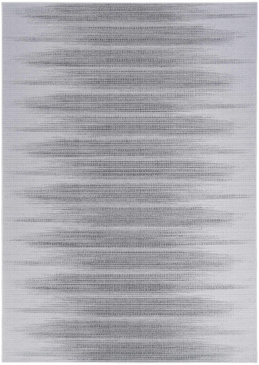 Close-up of the grey Nourison Vintage Home rug, featuring a subtle horizontal stripe pattern and soft, textured weave.