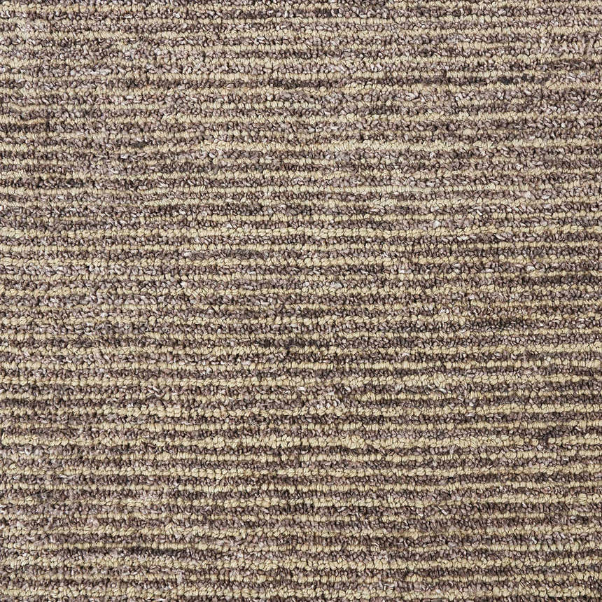Close-up of the Nourison Weston Charcoal rug. Taupe and charcoal striations create a textured, modern design.