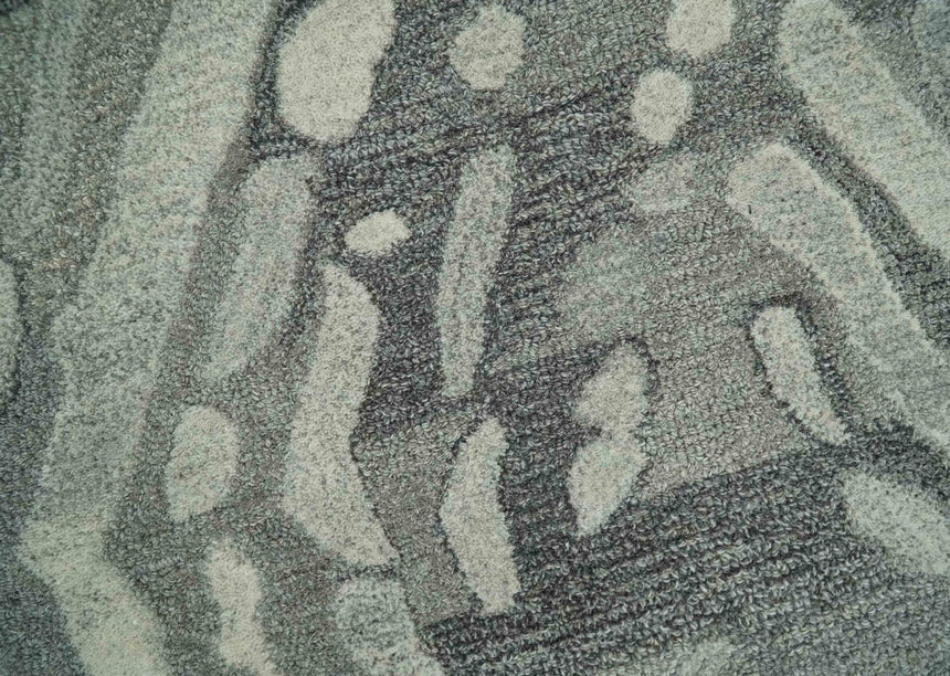 Abstract Modern Hand Tufted 2x3, 3x5, 5x8, 6x9, 8x10 and 9x12 Woolen Beige, Silver and Gray Area Rug | MIR3
