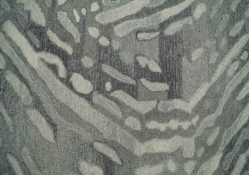 Abstract Modern Hand Tufted 2x3, 3x5, 5x8, 6x9, 8x10 and 9x12 Woolen Beige, Silver and Gray Area Rug | MIR3
