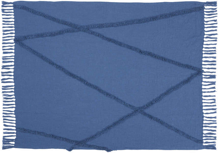 Mina Victory Lifestyle Tufted Abstract Diamond Throw Blanket Blue Indoor - Clearance