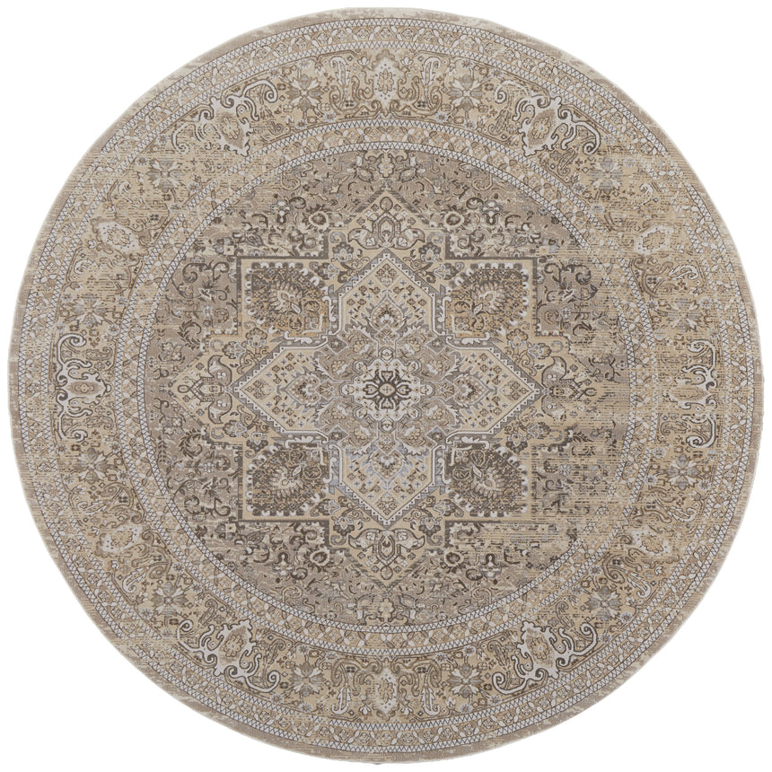 Feizy Celene Traditional Medallion - Brown/Ivory/Tan Area Rug