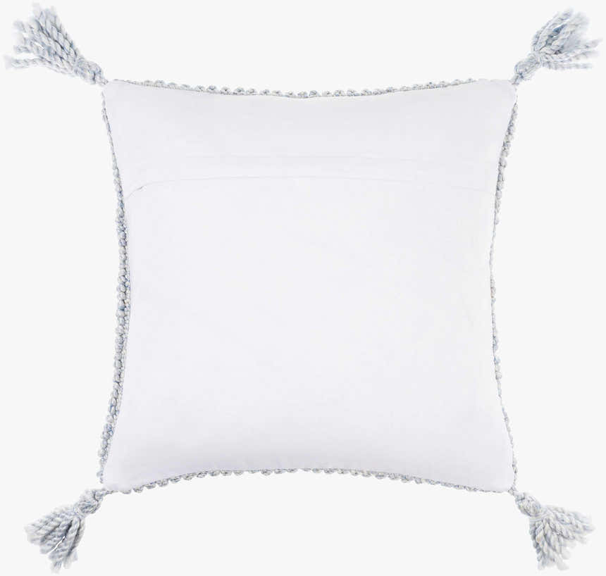 Aerin Pale Blue Linear Pattern Modern Recycled PET Yarn Outdoor Accent Pillow - Clearance