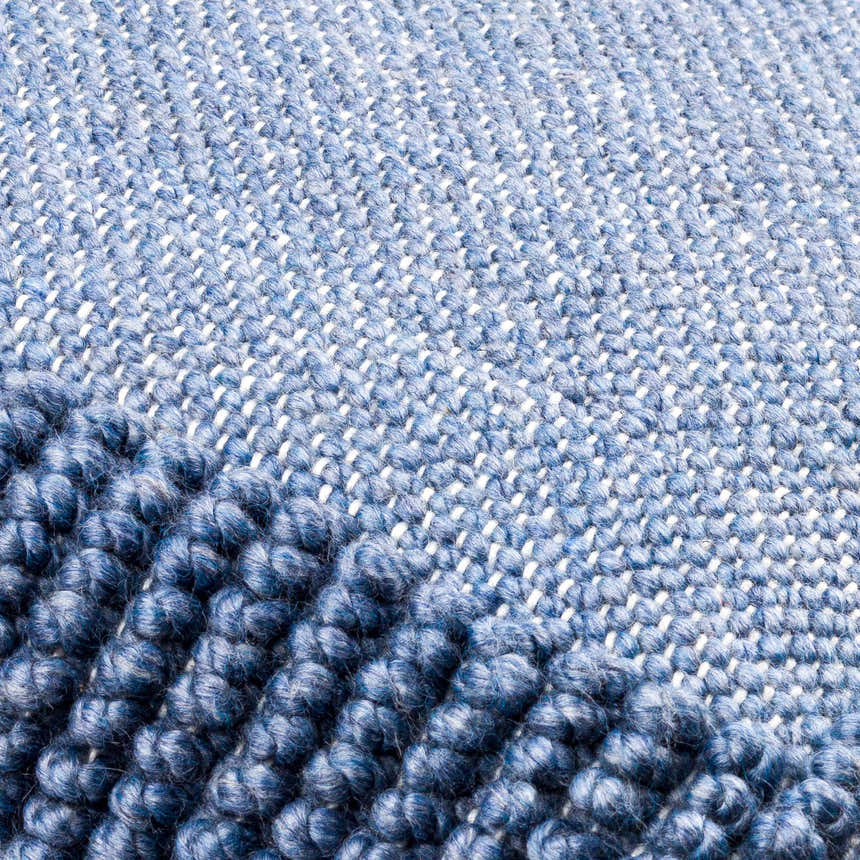 Navix Dark Blue Linear Pattern Modern Recycled PET Yarn Outdoor Accent Pillow - Clearance