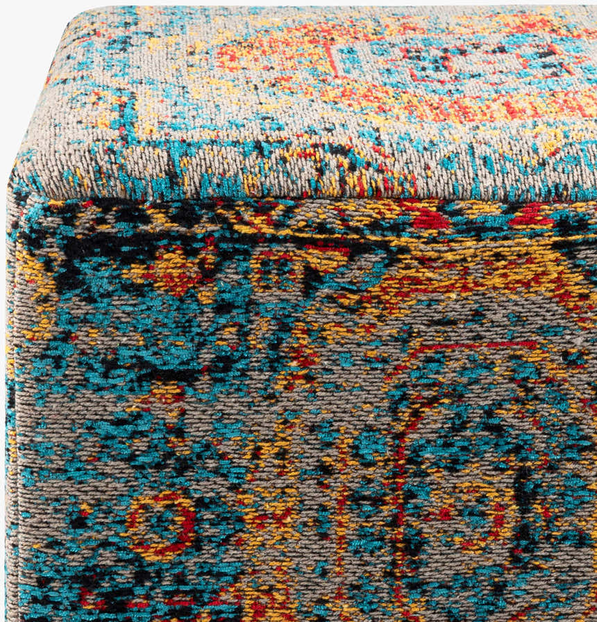 Gretna Mustard Ottoman Pouf