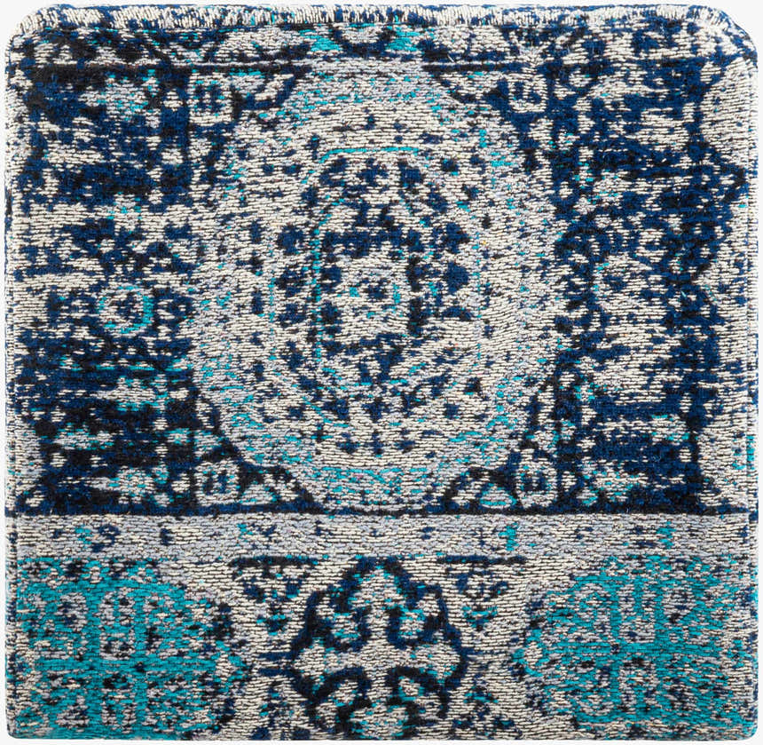 Gretna Blue Ottoman Pouf