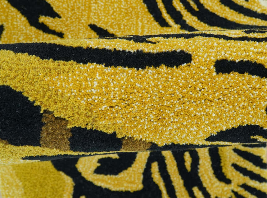 Animal Gold Tiger 3x5 Hand Tufted Wool Area Rug