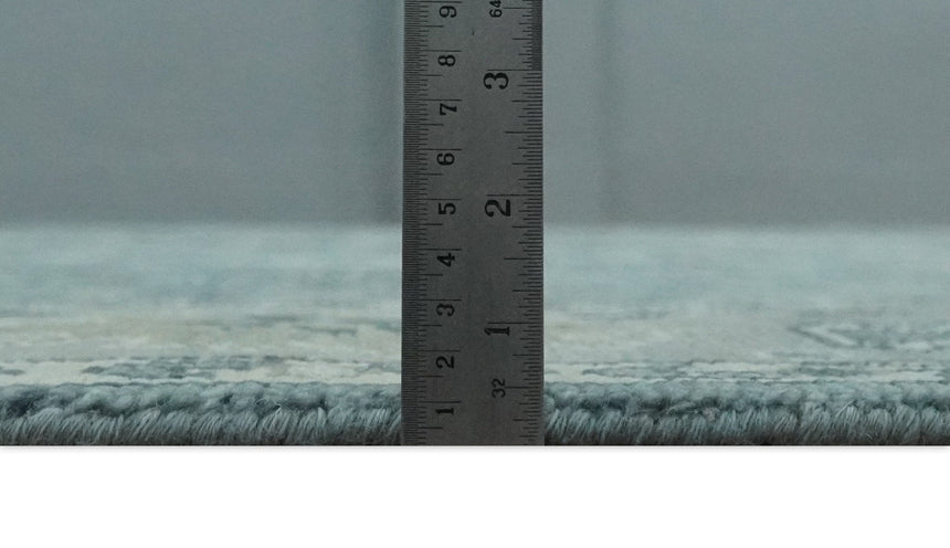 Antique Hand Knotted Oushak Gray and Silver Traditional wool Area Rug